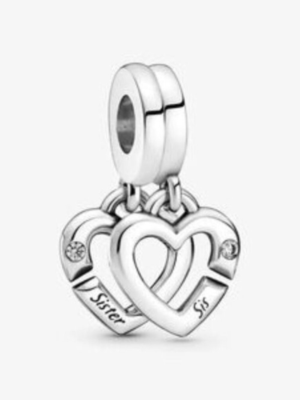 Pandora Linked Sister Hearts Split Dangle Charm
